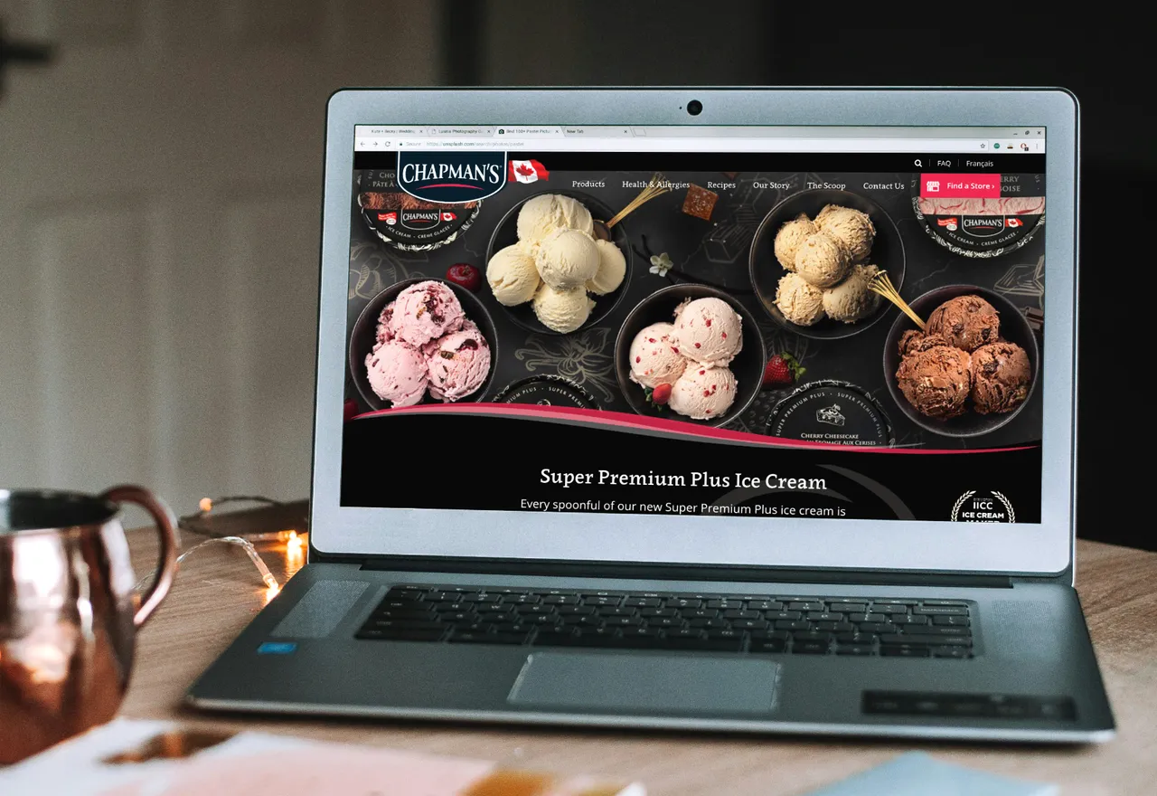 The Chapman's Ice Cream website screenshot