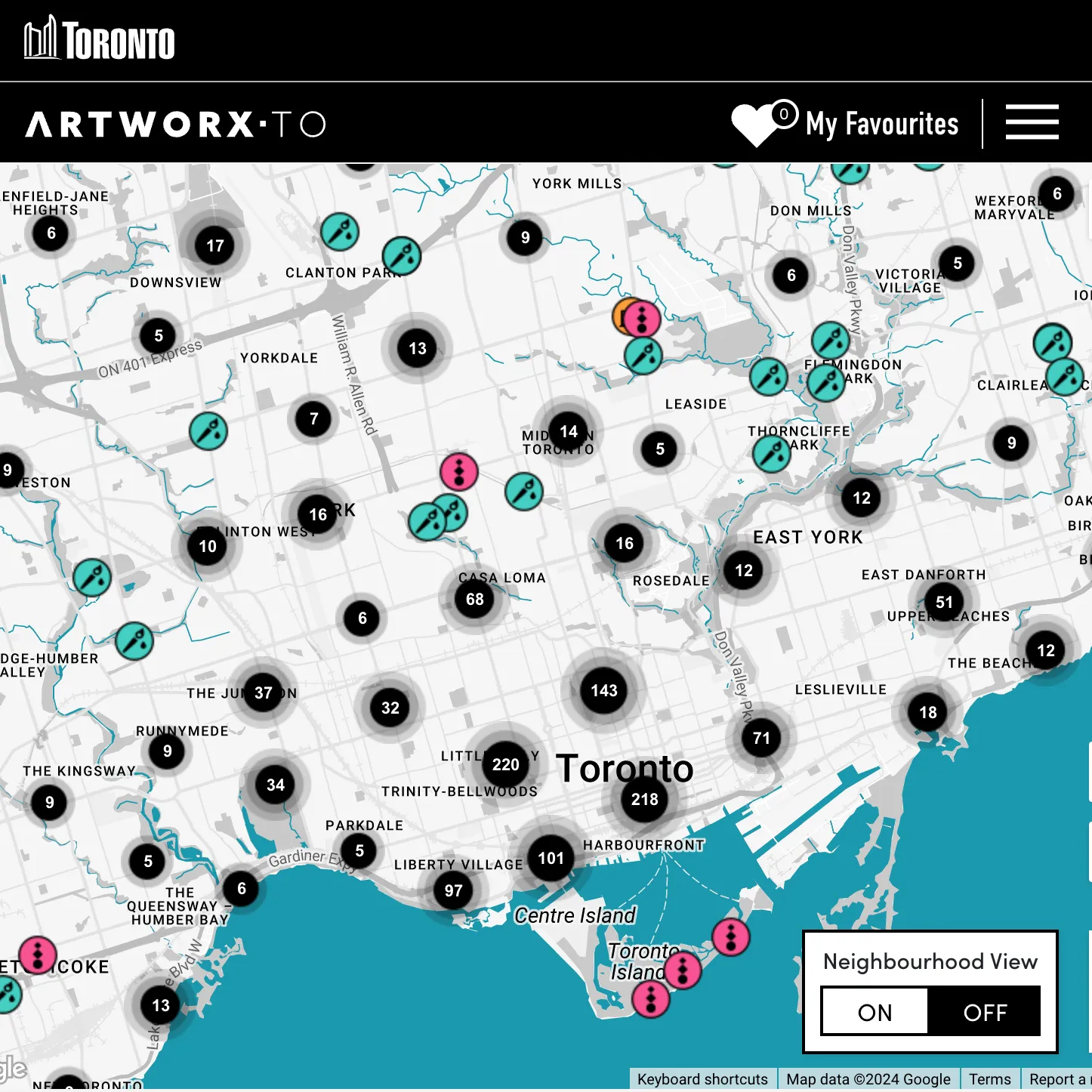 ArtworxTO interactive map